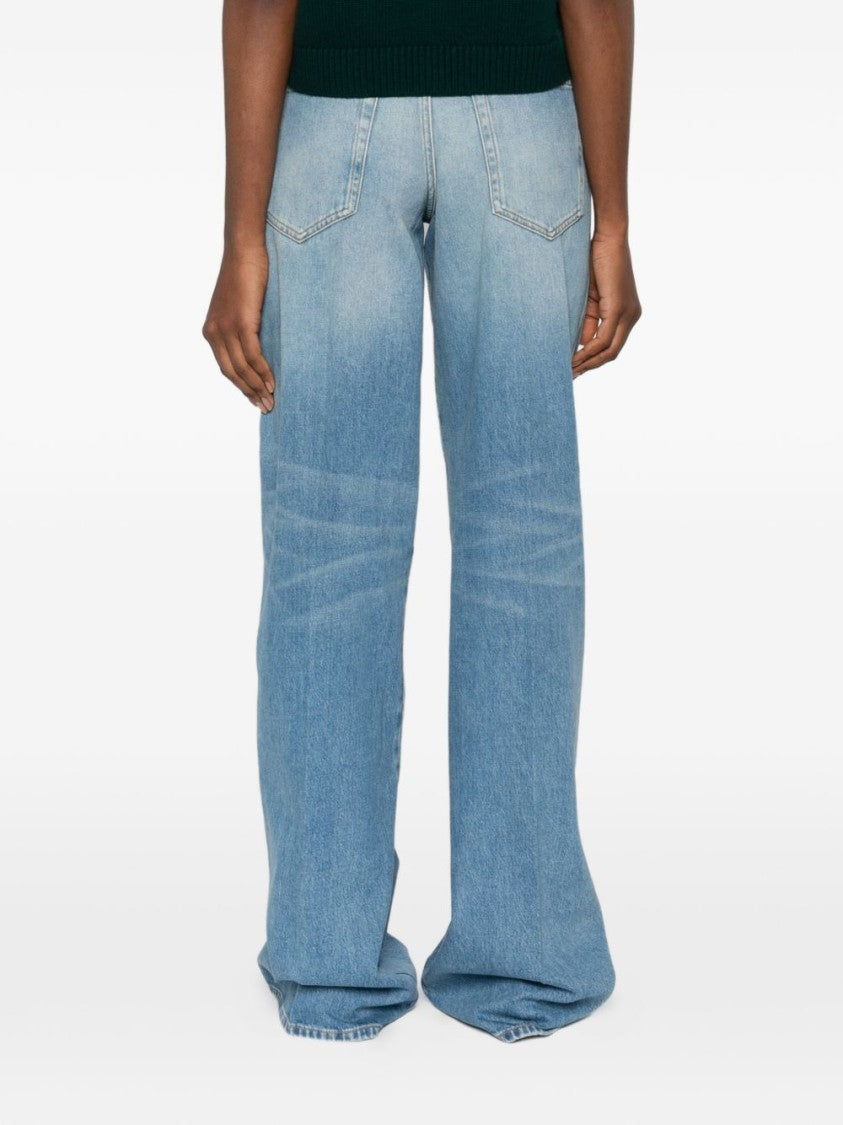 Gucci Wide-Leg Cotton Denim Trousers