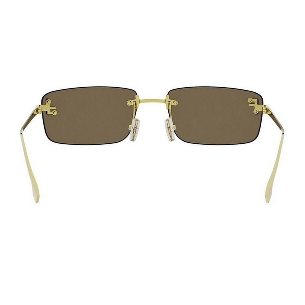 Fendi First Crystal Rectangular Rimless Sunglasses