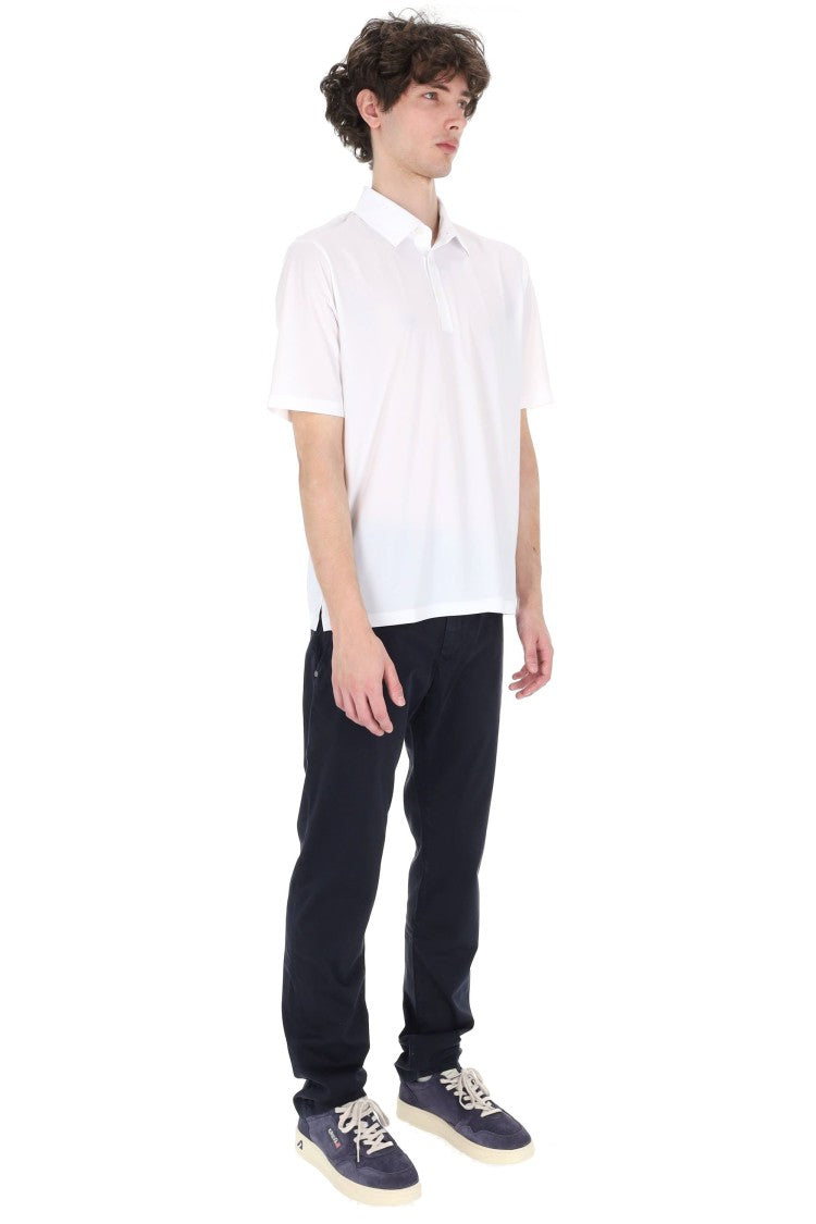 Herno White Ultralight Technical Fabric Polo Shirt