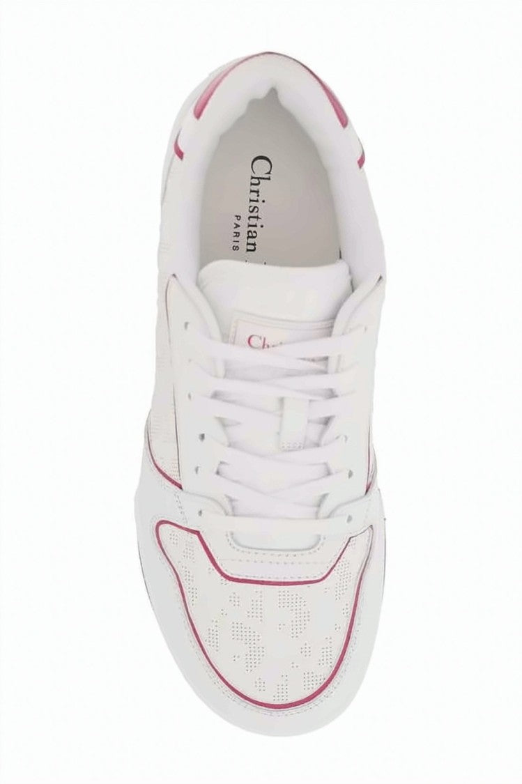 Dior Low-Top White Sneakers With Vibrant Pink Accents