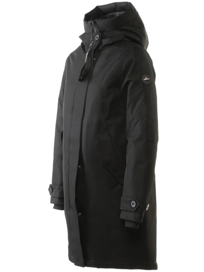 Antartica Black Hanna Long Insulated Polyester Coat