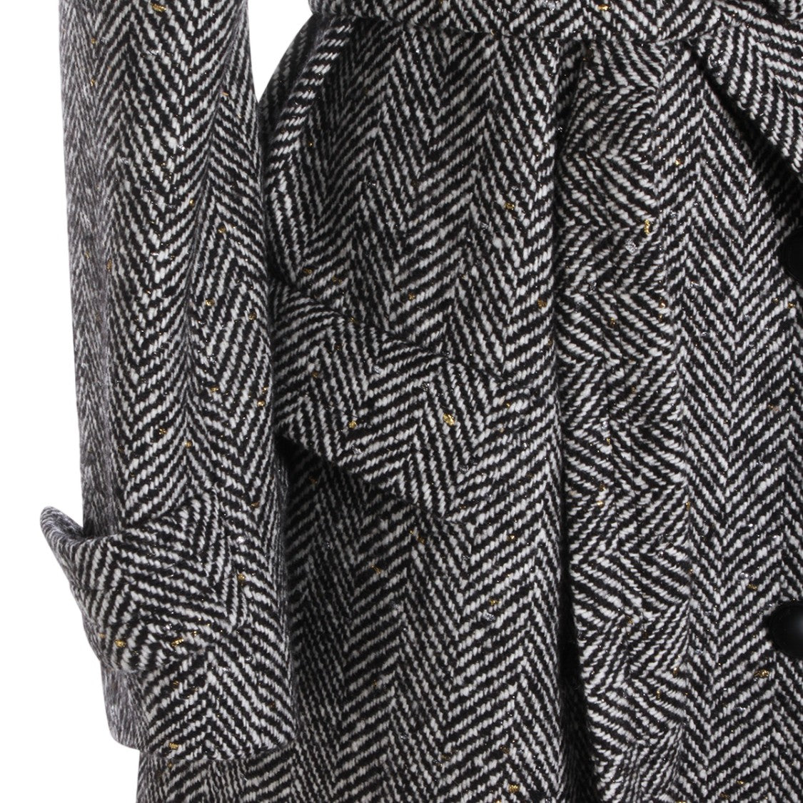 Tagliatore Herringbone Pattern Long Coat