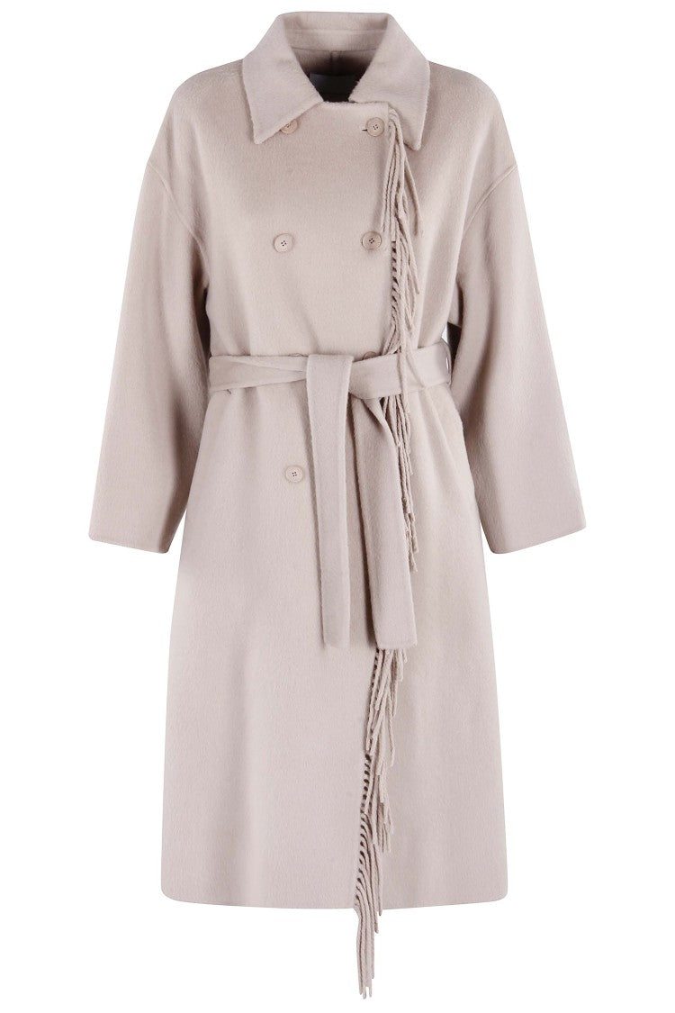 Isabelle Blanche Mauve Oversized Coat With Double-Breasted Closure