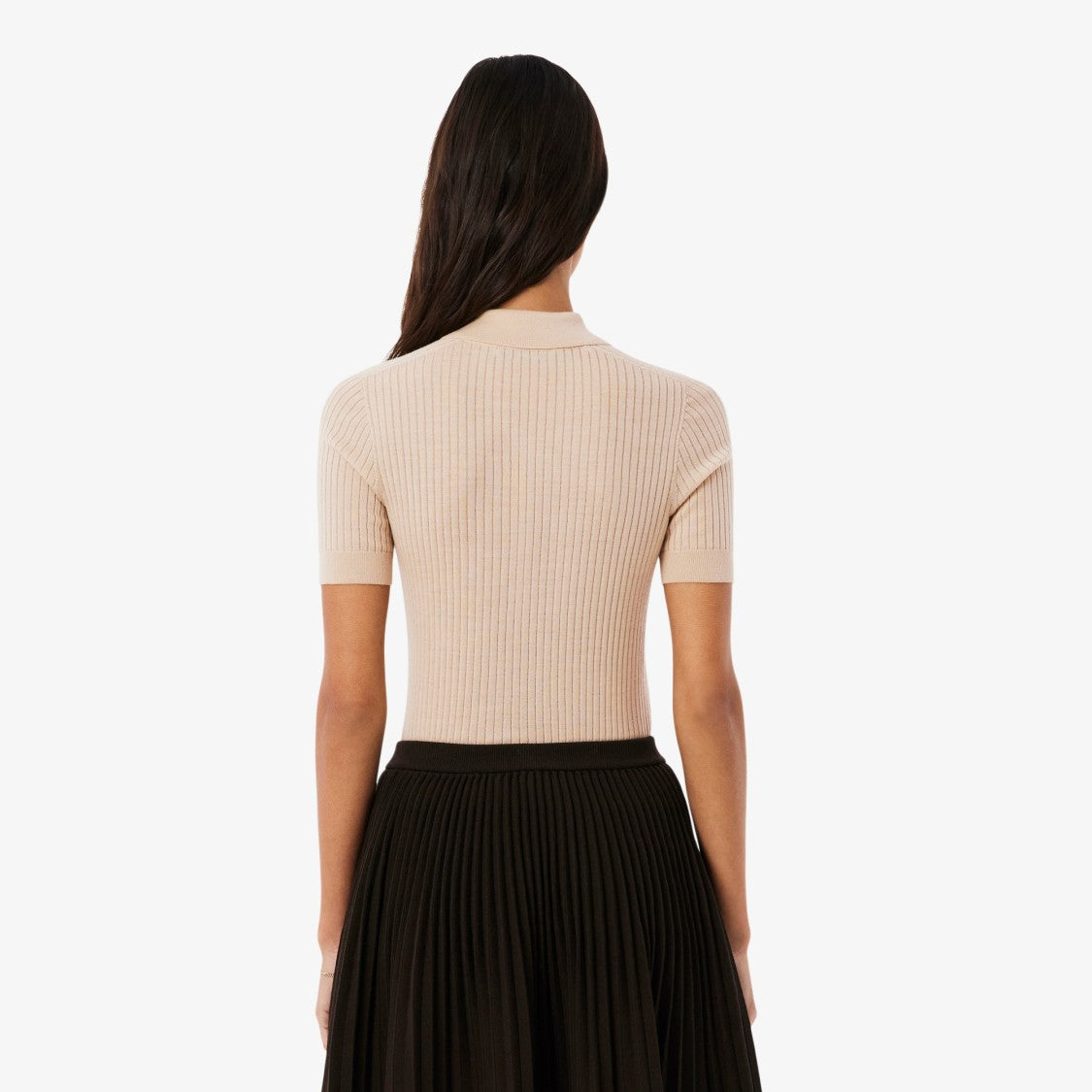 Lacoste Ribbed Knit Polo Shirt With Classic Collar