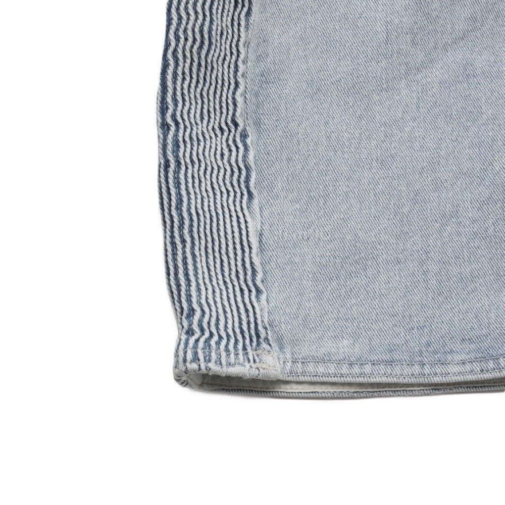 Isabel Marant Light Washed Denim Mini Skirt With Vertical Stitching