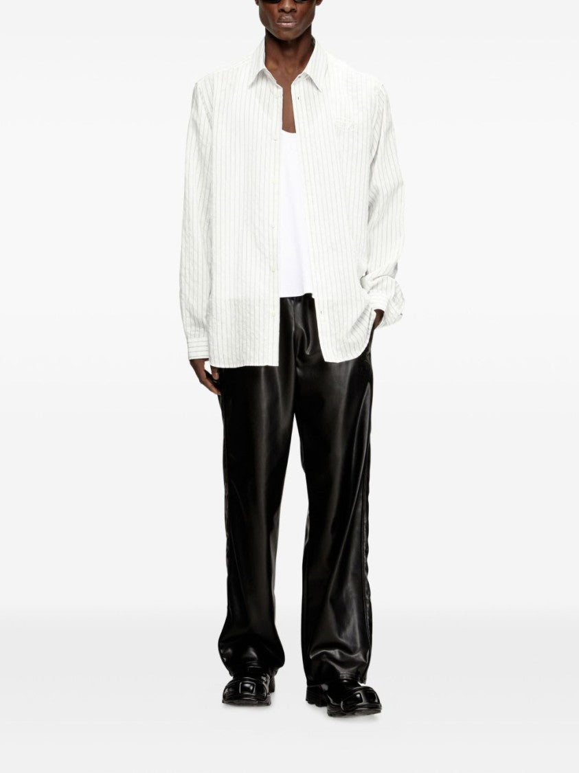 Diesel Grey White Striped Shirt