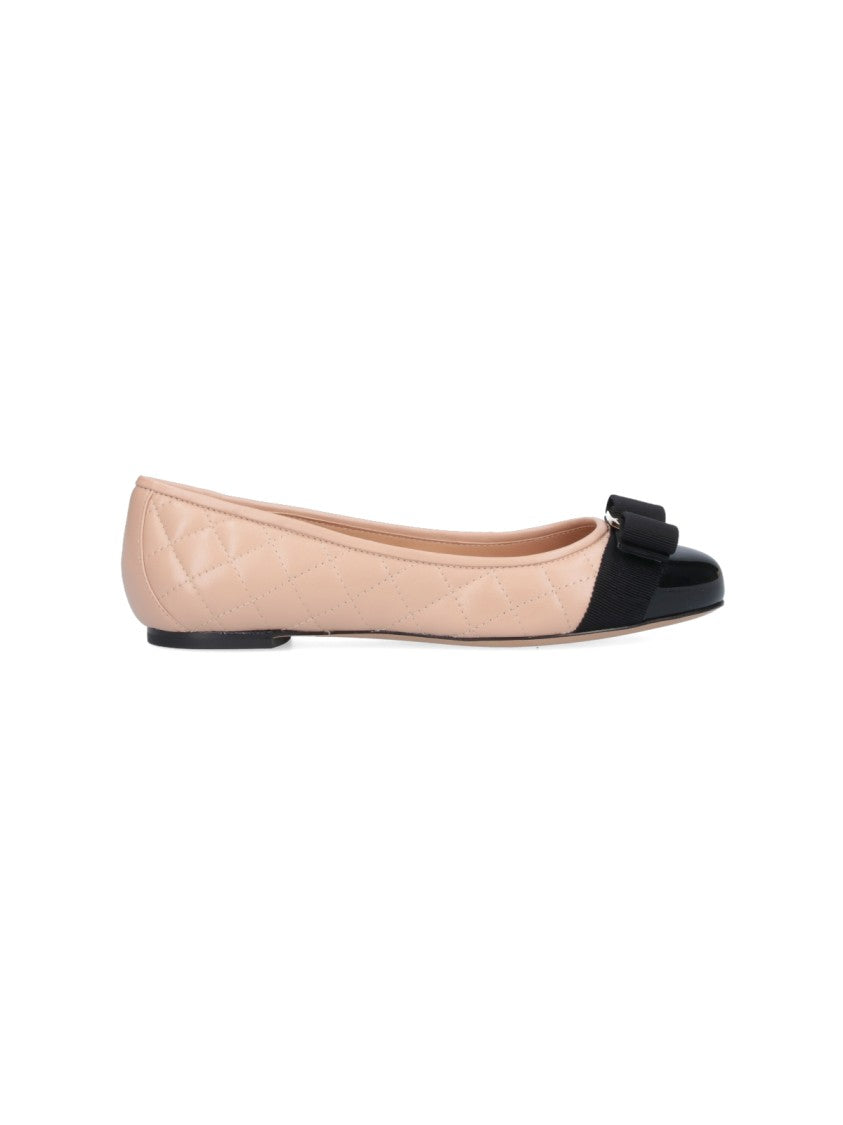 Ferragamo Varina Ballet Flats – Pink/Black