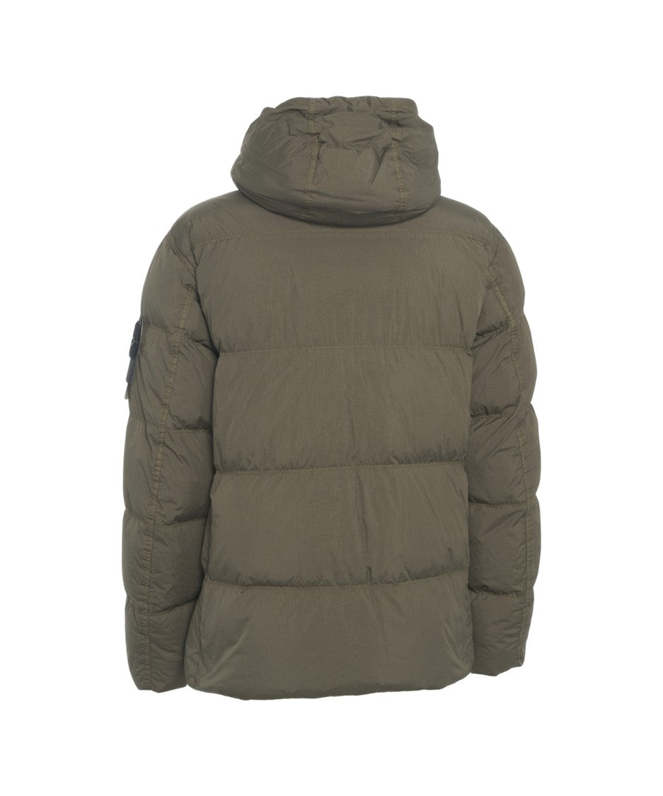 Stone Island Quilted Down Jacket With Fixed Hood