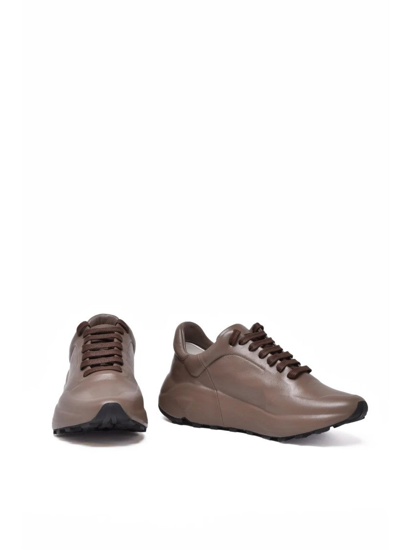 Del Carlo Turquoise Leather Covered Sneakers