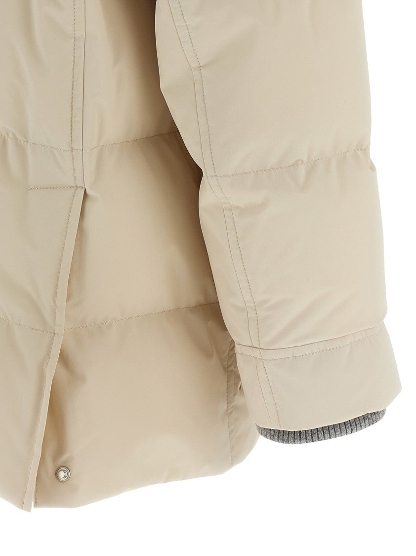 Brunello Cucinelli Knit Insert Down Jacket