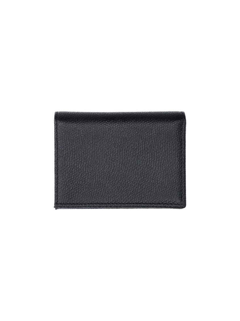 Valentino Garavani Black Vlogo Signature Grainy Calfskin Wallet