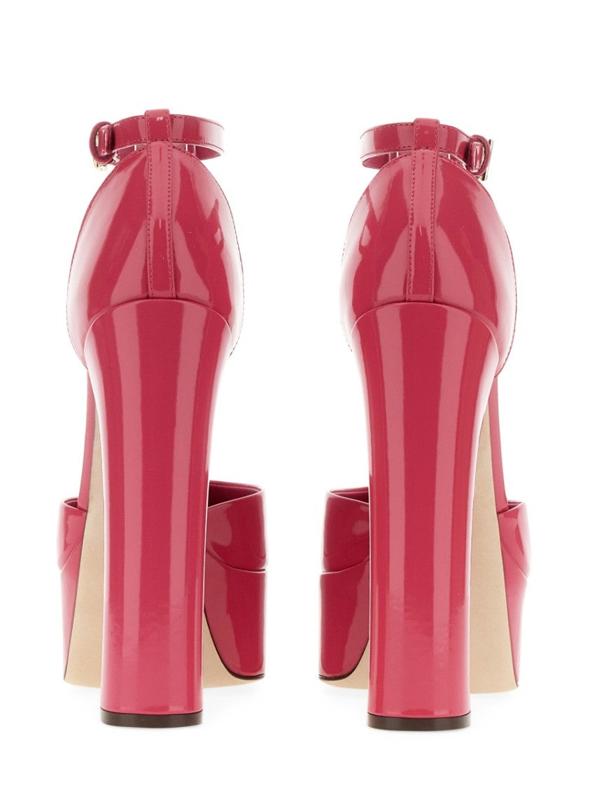 Dolce & Gabbana Glossy Leather Platform Pumps