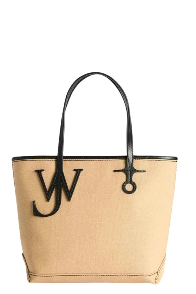 J. W. Anderson Beige Black Small Anchor Canvas Leather-Trim Tote Bag