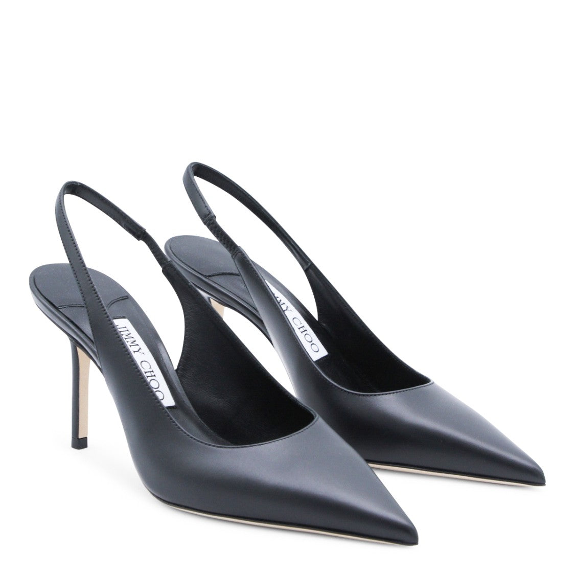 Jimmy Choo Love Black Pointed Toe Slingback Leather Pumps