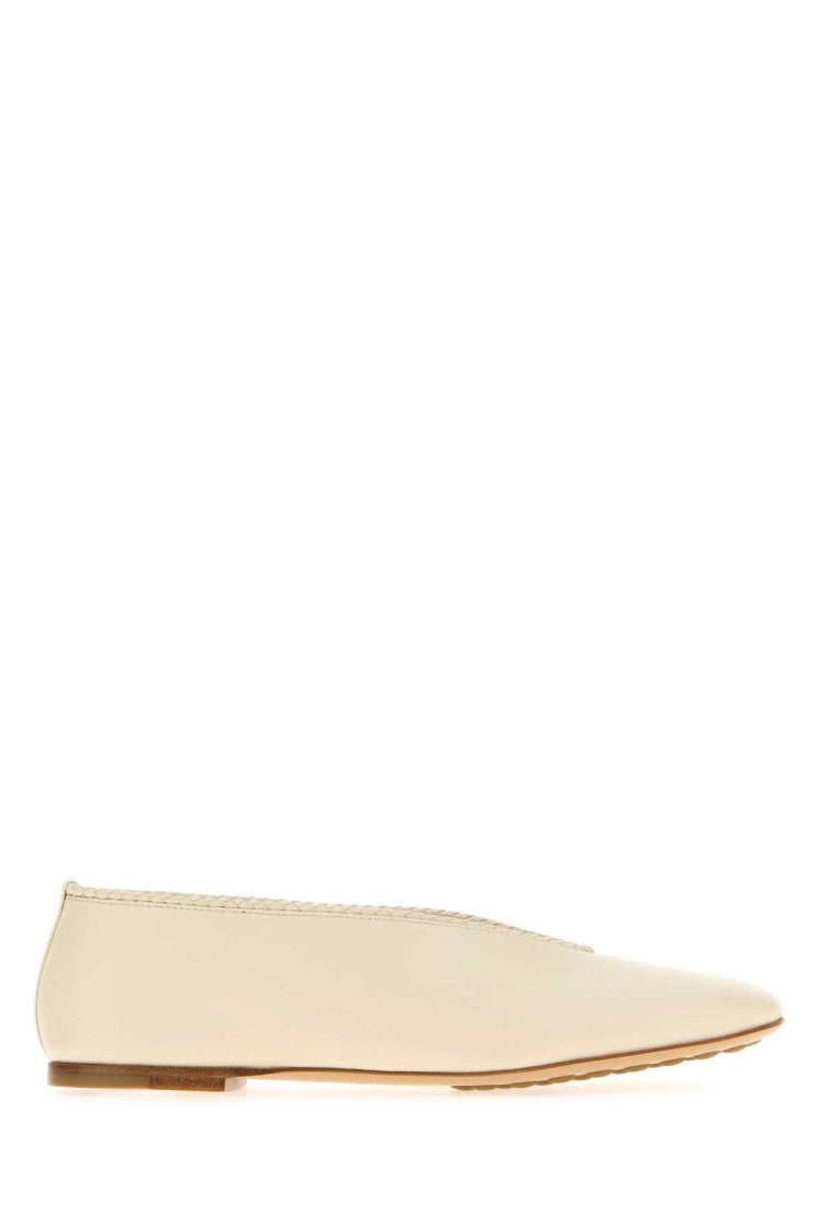 Bottega Veneta Ivory Nappa Leather Rosa Ballerinas