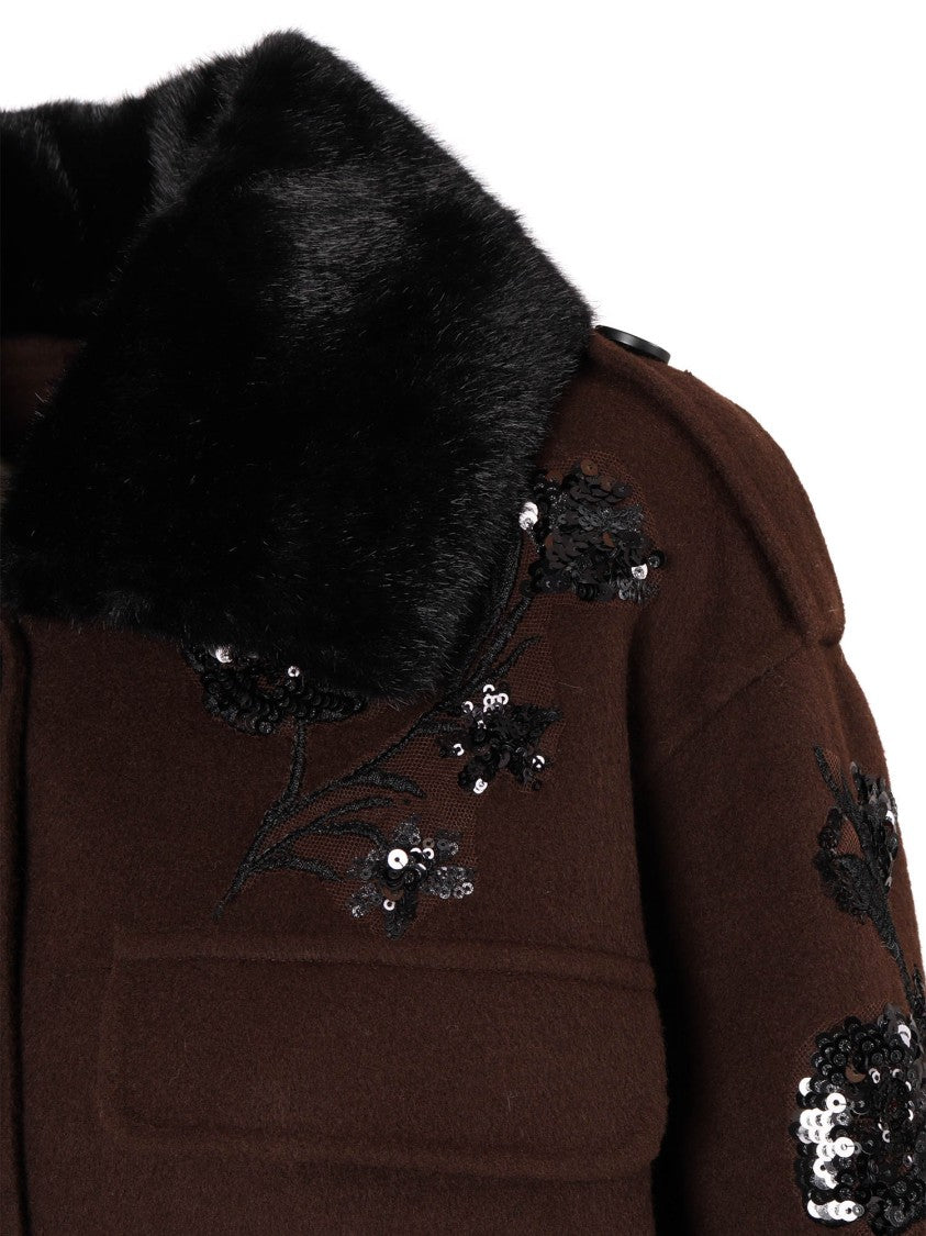 Ermanno Scervino Double-Breasted Caban Coat With Wide Lapels