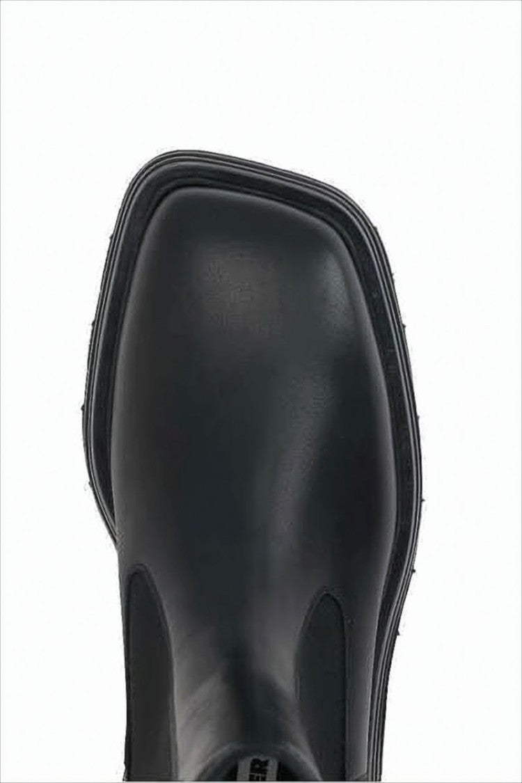 Jil Sander Smooth Leather Ankle Boots With Rounded Square Toe