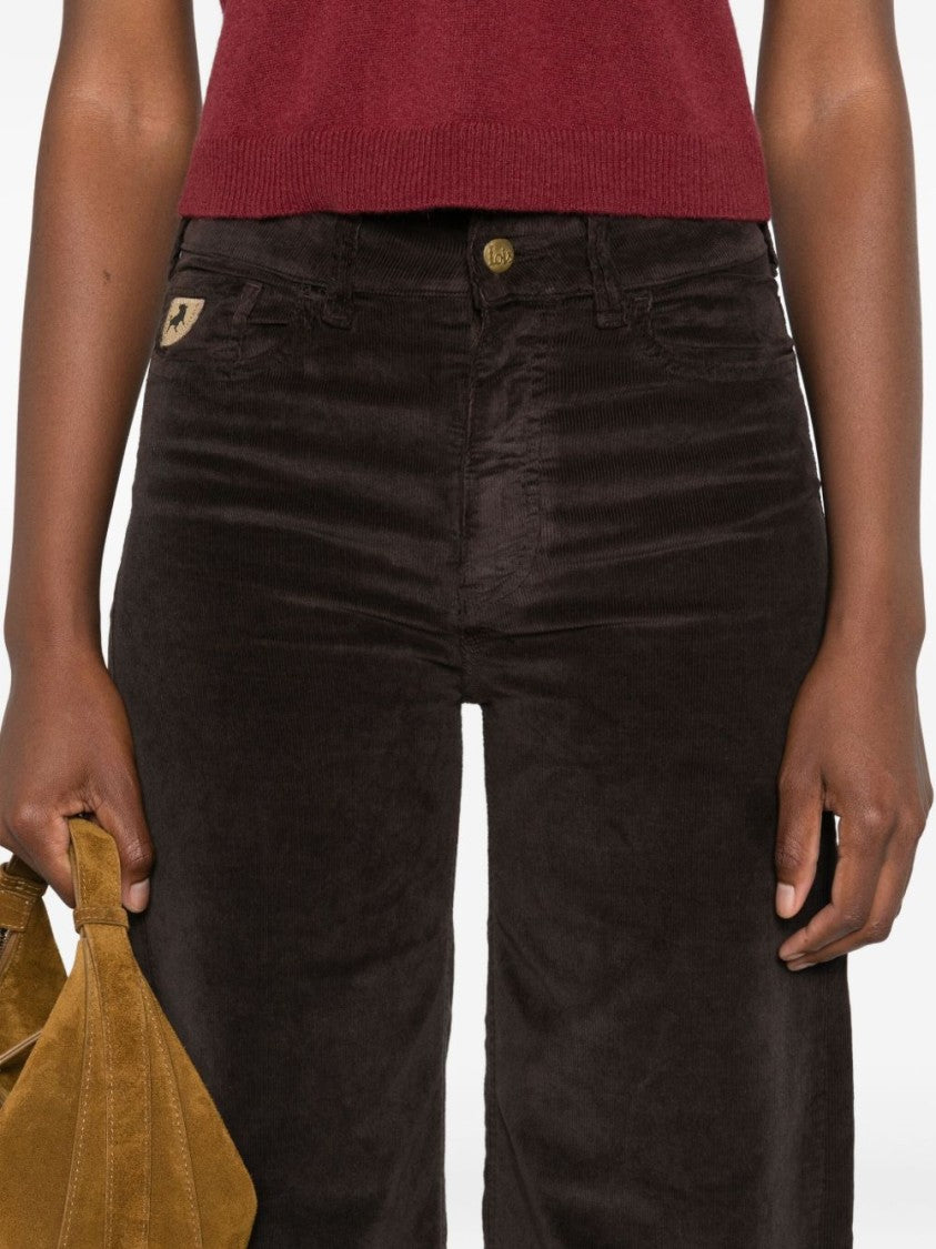 Iois Wide-Leg Brown Trousers With Classic Five-Pocket Design