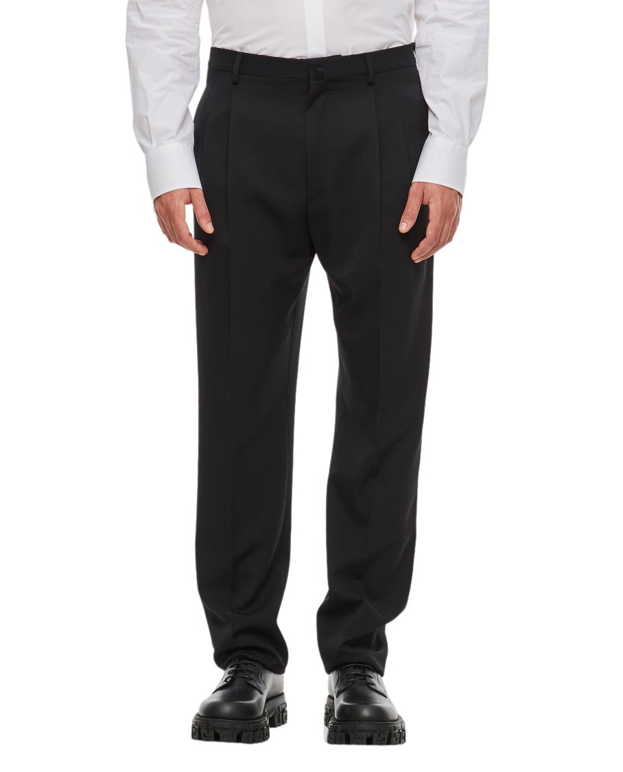 Lanvin Straight Leg Trousers With Concealed Closure And Tailored Finish