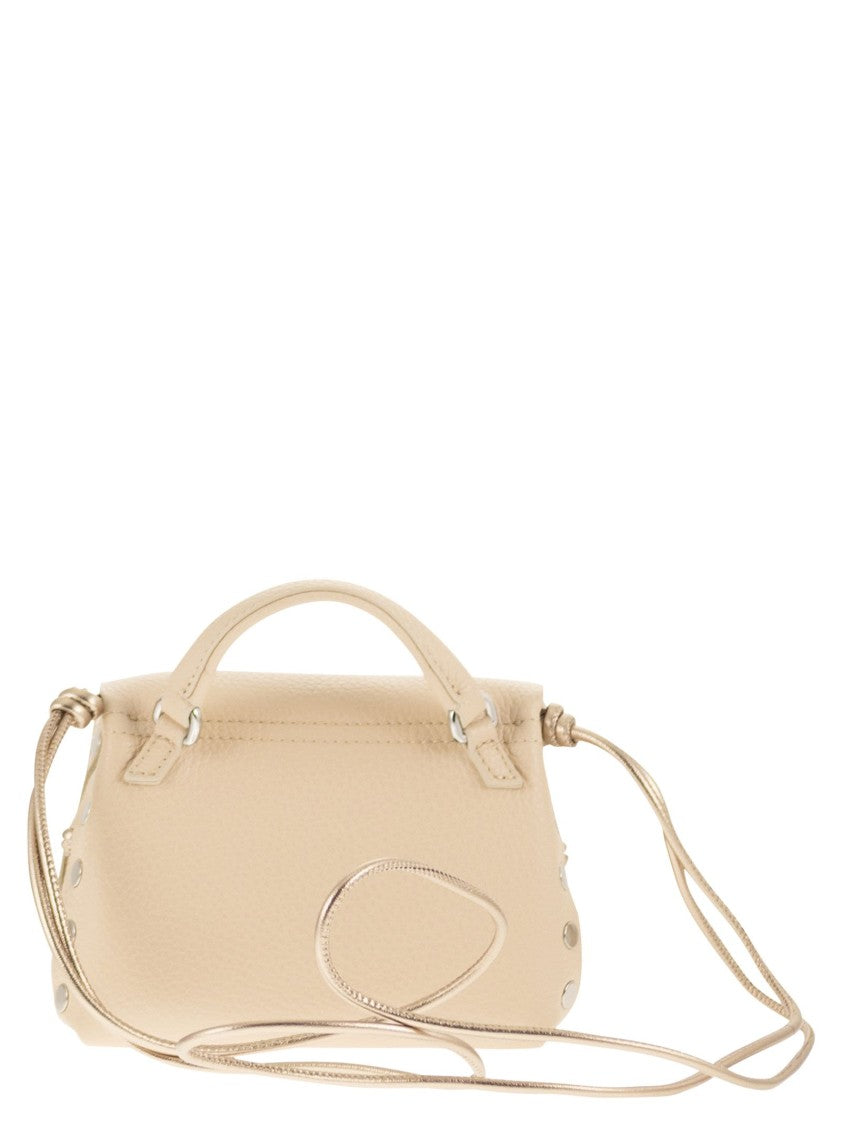 Zanellato Compact Grained Calfskin Shoulder Bag With Double Clasp