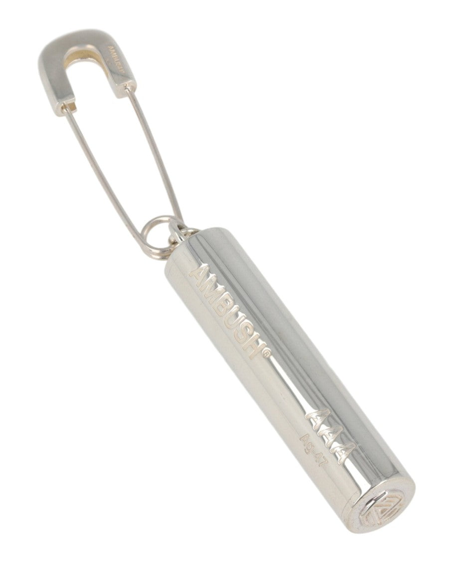 Ambush Sterling Silver Battery Charm Single Earring With Safety Pin Detail