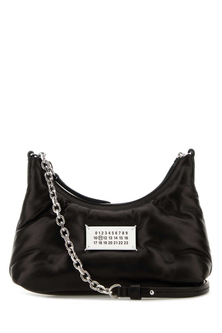 Maison Margiela Black Nappa Leather Micro Glam Slam Hobo Shoulder Bag