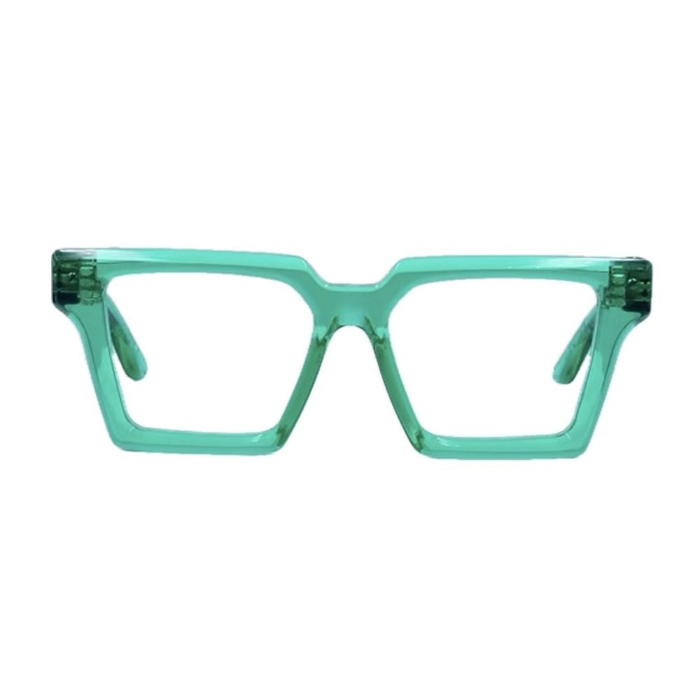 Panetti Eyewear Krystal Flash Geometric Transparent Green Acrylic Sunglasses