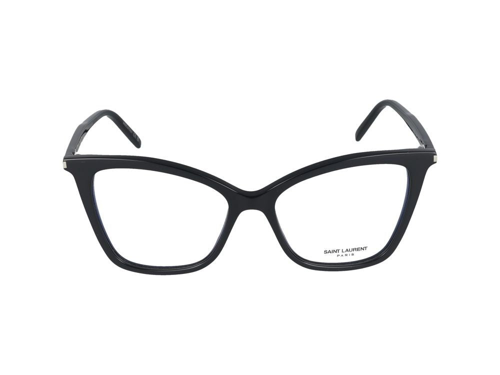 Saint Laurent Black Glossy Acetate Oversized Cat-Eye Eyeglasses