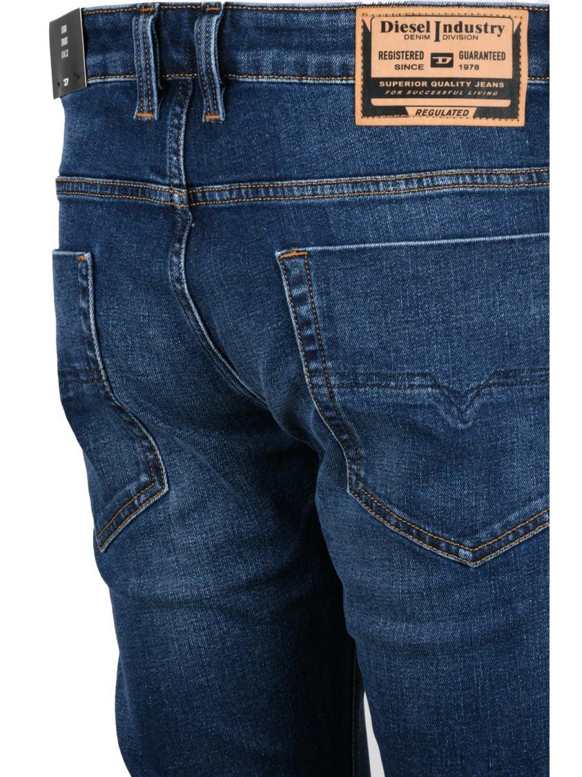 Diesel Blue Cotton-Blend Safado Straight-Leg Jeans