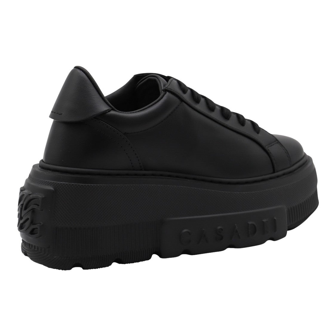 Casadei Black Platform Sneakers With Embossed Branding