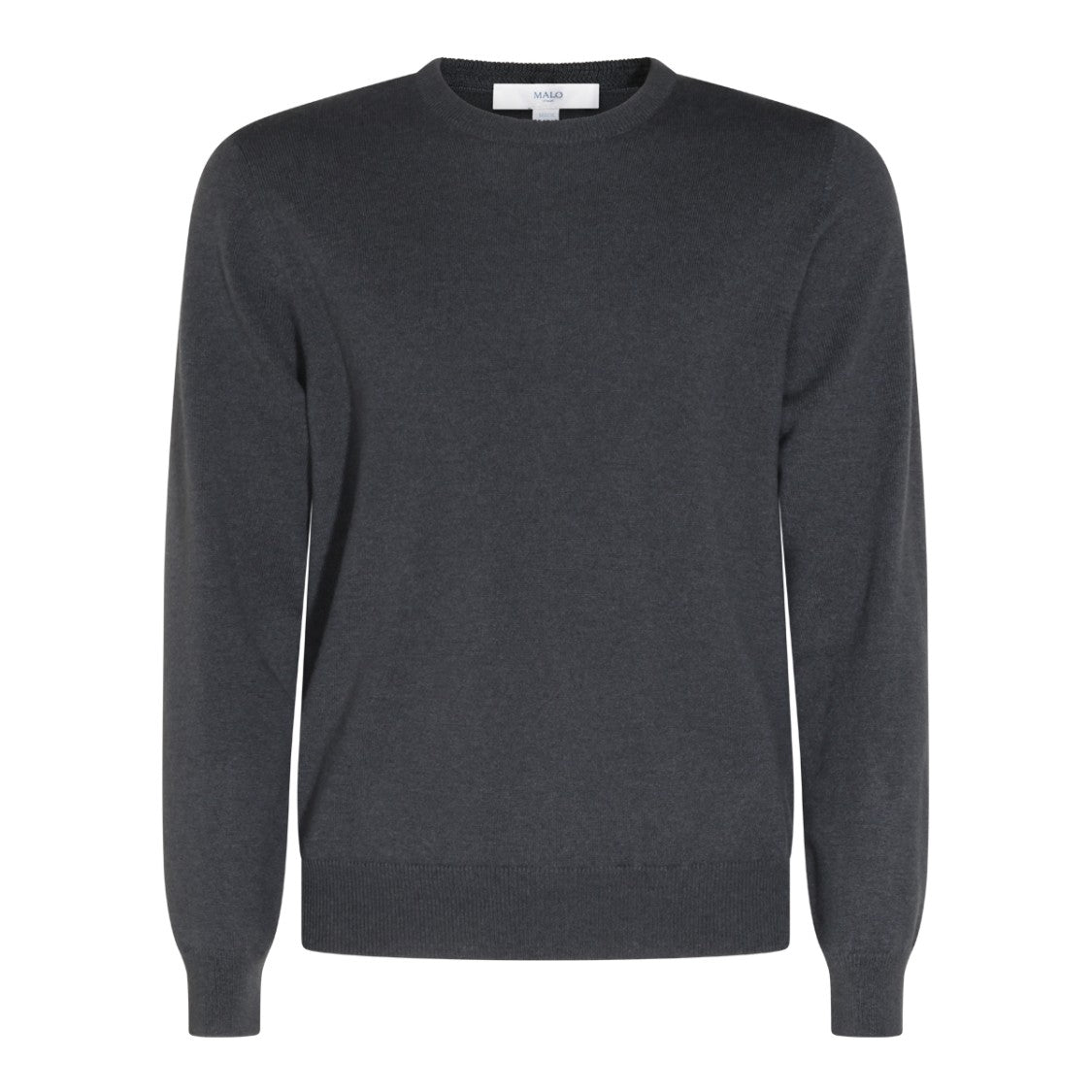 Malo Iron Grey Cashmere Sweater With Ribbed Details