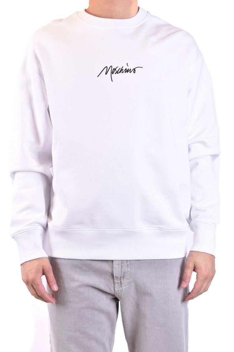 Moschino Classic White Sweatshirt Subtle Logo Detail