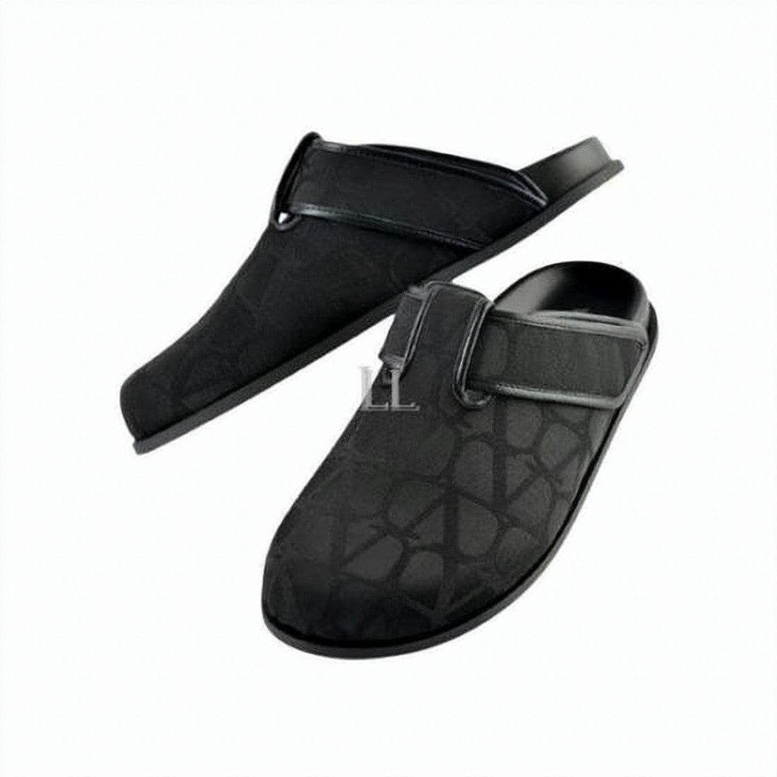 Valentino Garavani Geometric Pattern Slip-On Mules With Strap Detail
