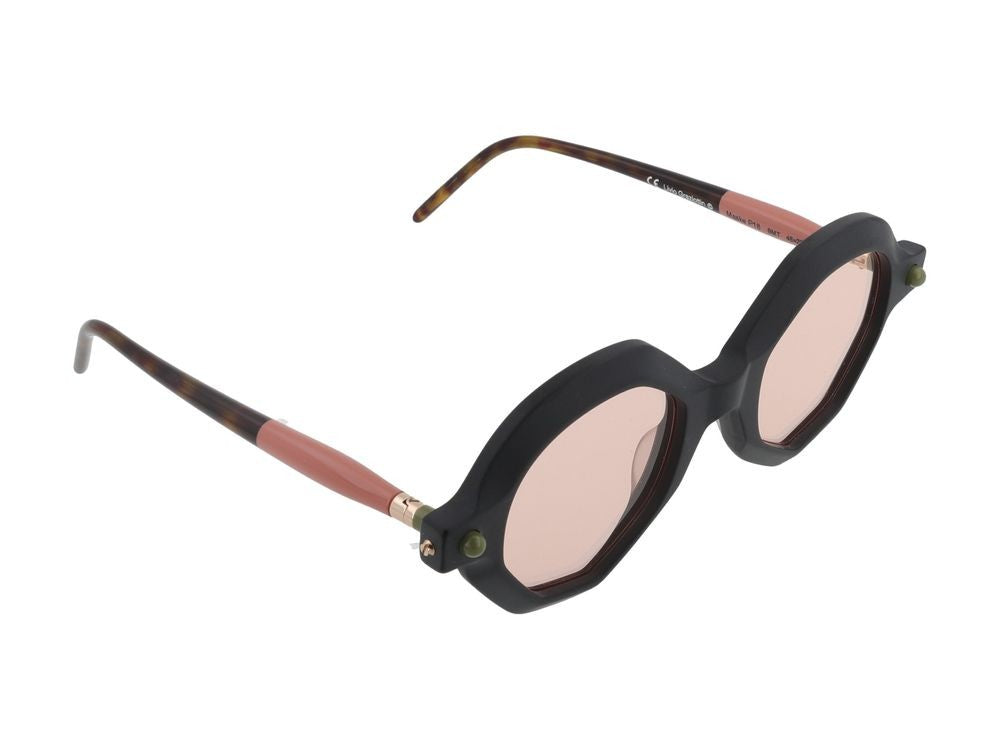Kuboraum Pink-Tinted Lens Octagonal Frame Sunglasses