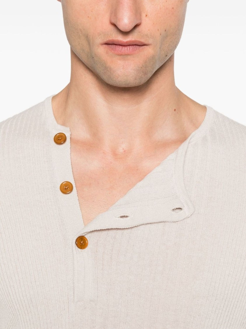 Vivienne Westwood Button Placket Ribbed Sweater With Logo Detail