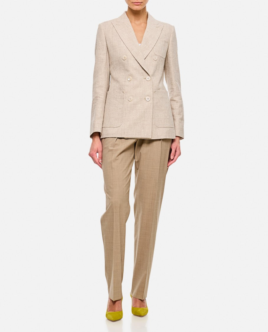 Max Mara Targa Double-Breasted Linen Blazer