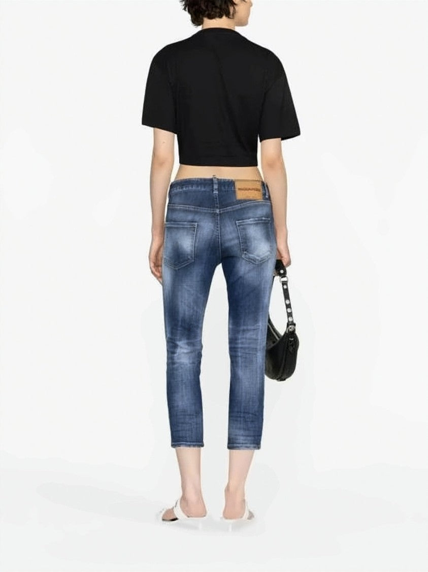 Palm Angels Gathered Front Short-Sleeve Top With Central Ring Detail