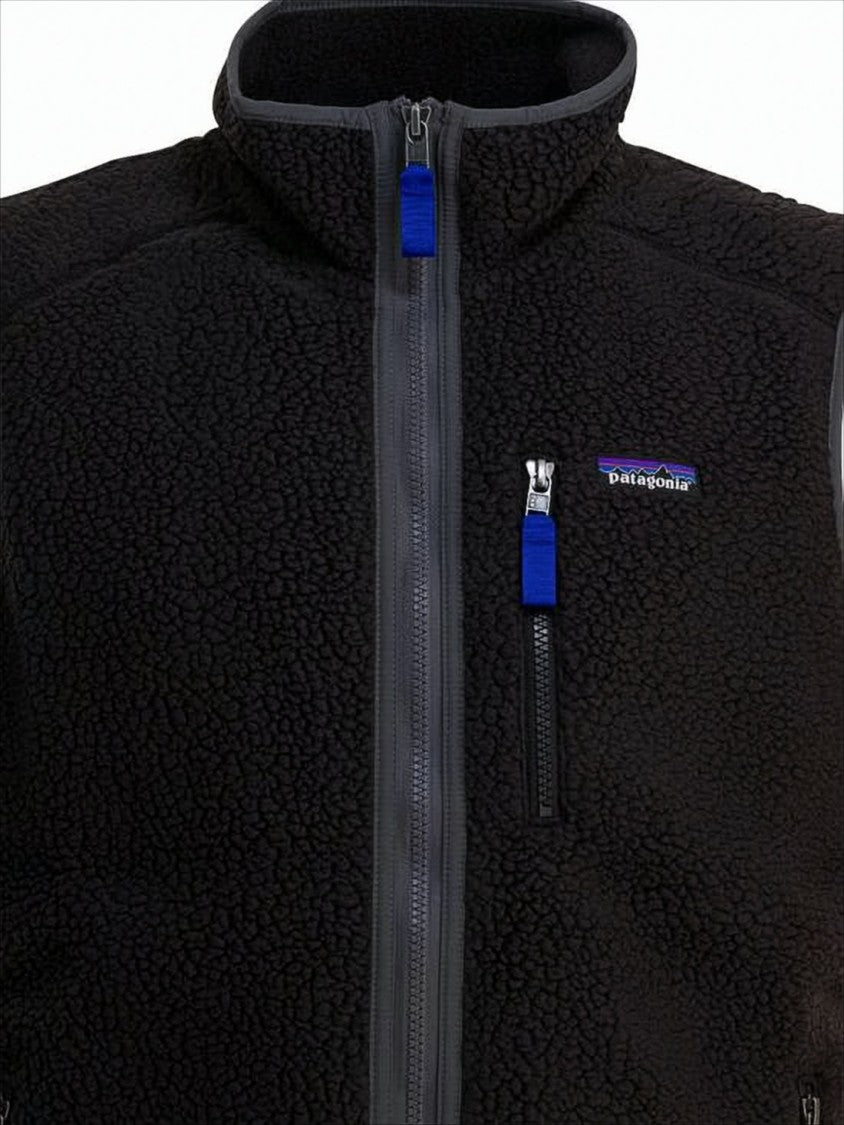 Patagonia Textured Fleece Vest With High Collar