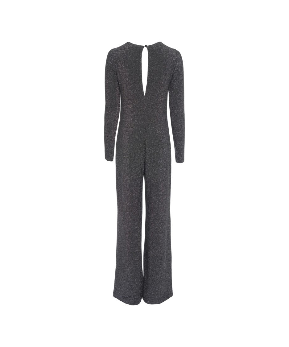 Jucca Metallic Effect Gray Overall With Fitted Bodice