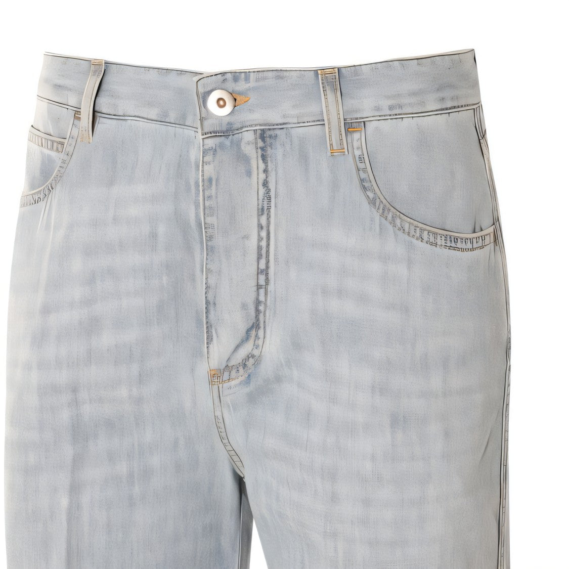 Bottega Veneta Light Wash Denim Pants With Classic Five-Pocket Design
