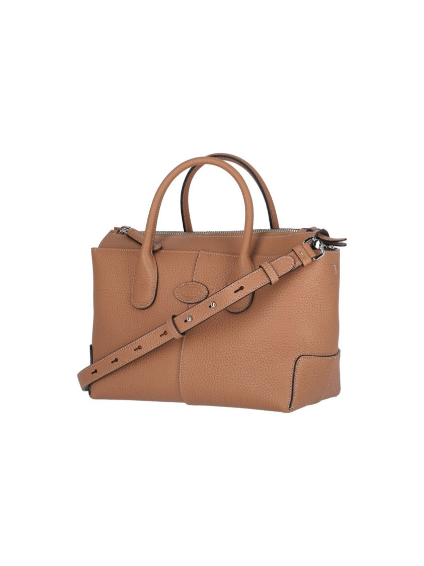 Tod's Brown Hammered Leather "Di Bag" Tote Bag