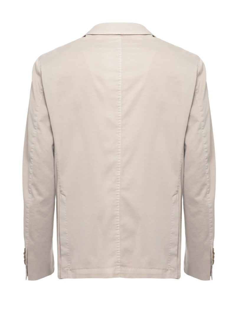 Lubiam Beige Cotton-Silk Classic Lapel Blazer