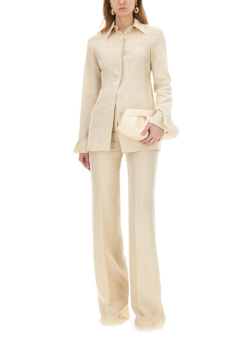 Sportmax High Waist Flare Fit Viscose Pants