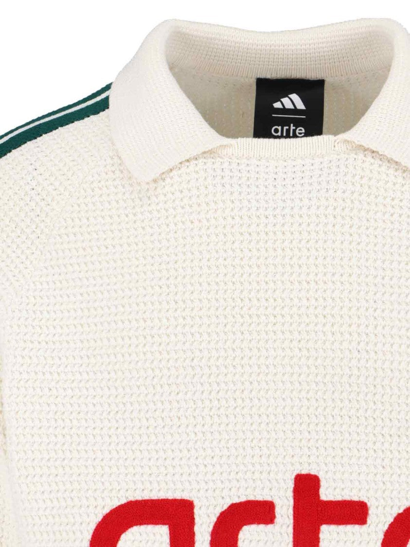 Adidas White Logo Knit Sweater
