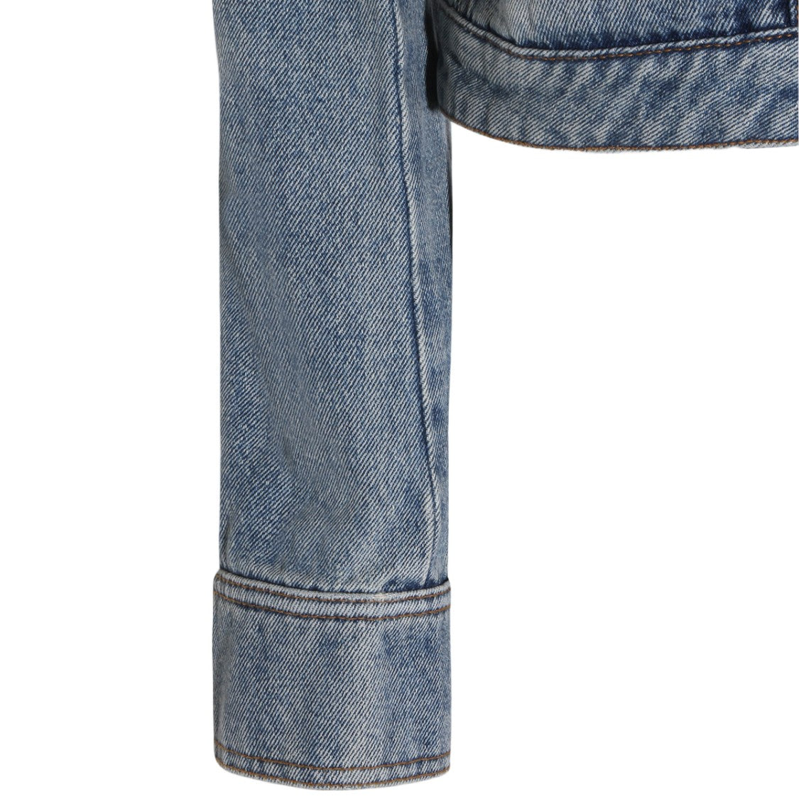 Courrèges Cropped Denim Jacket With High Stand Collar