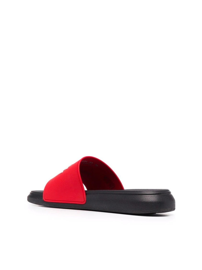 Alexander Mcqueen Logo Printed Slides Sandals