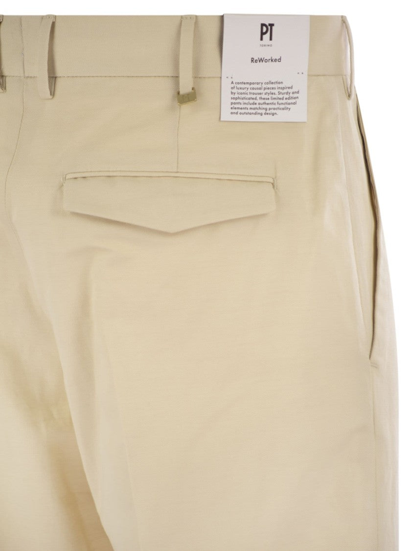 Pt Torino Michael - Straight-Leg Cotton Linen Trousers
