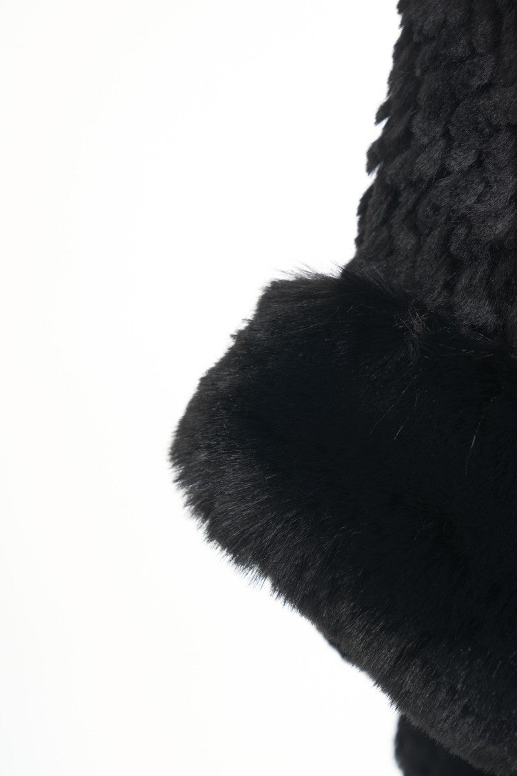 Liu Jo Faux Fur Cape With Wide Collar