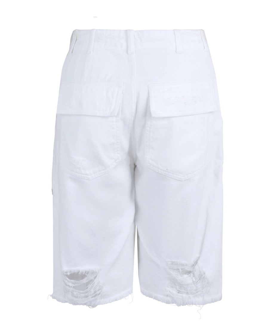 Givenchy Destroyed Denim Bermuda Shorts