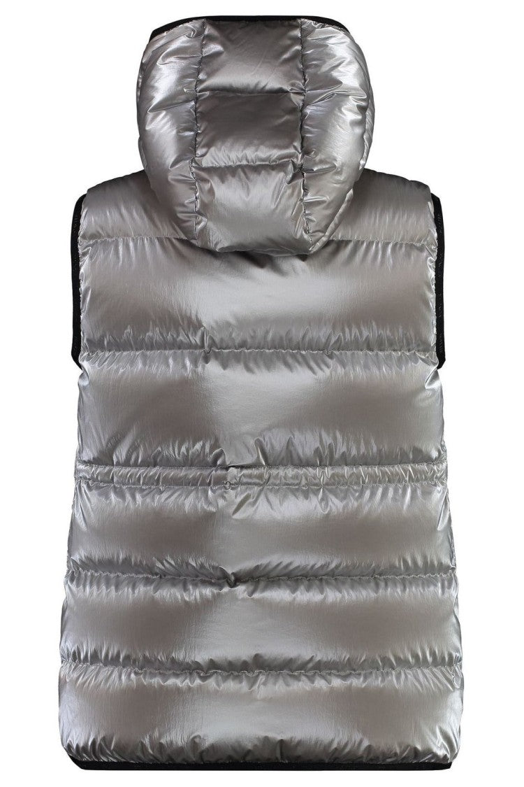 Moncler Quilted Metallic-Finish Sleeveless Puffer Vest